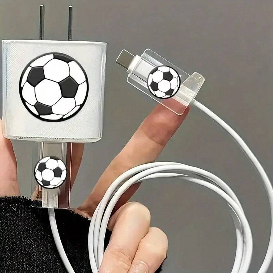 Football Pattern Data Cable Protective Sleeve Compatible With Apple Charging Cable, Anti-Breaking Cable Protector, Charger Accessories, Phone Accessories