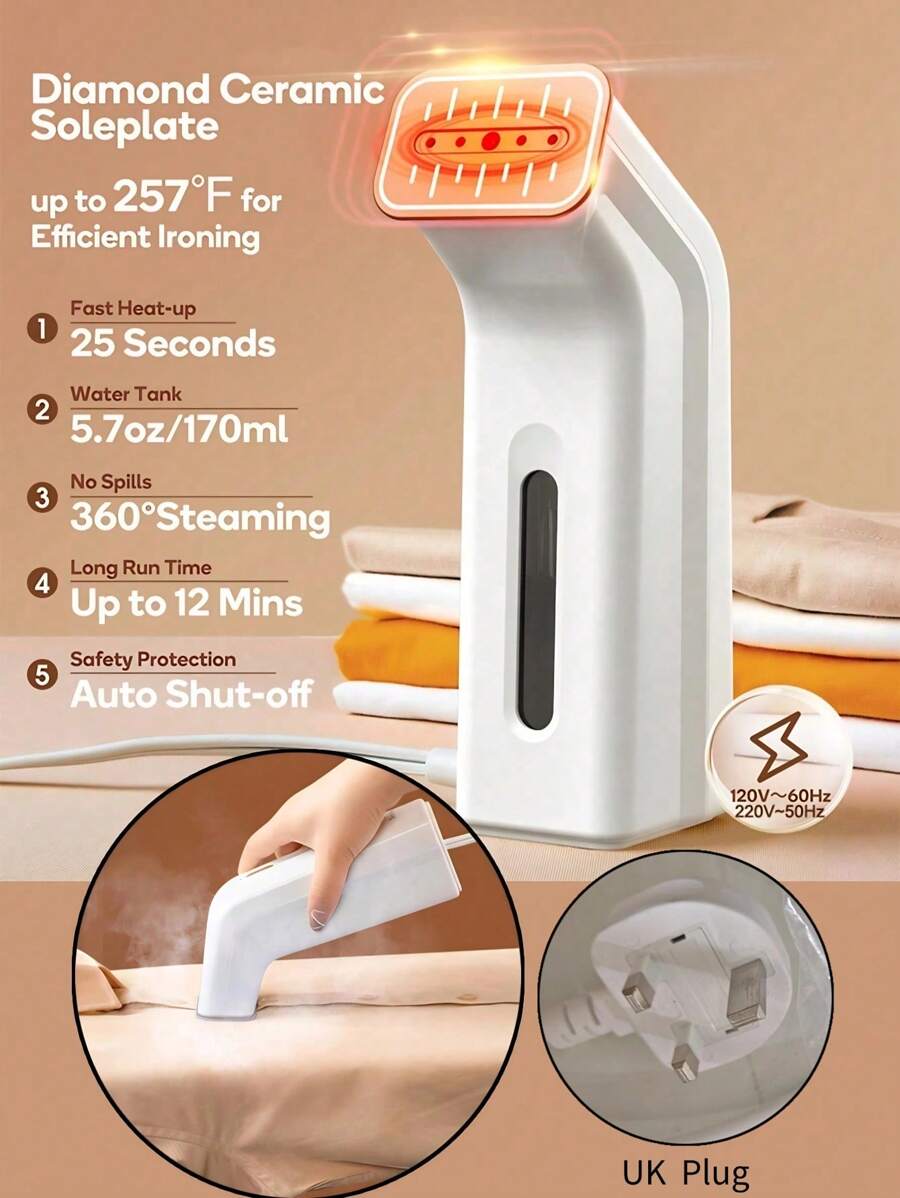 NV310A Portable Steam Iron Handheld Clothes Steam Iron For Home Travel Office UK Standard