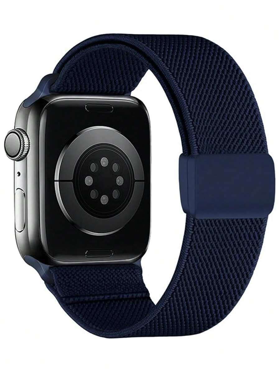 Bracelet en nylon à boucle magnétique compatible avec Apple Watch pour hommes et femmes. Sports, loisirs, confortable, élastique, doux, respirant. Boucle magnétique réglable compatible avec Apple Watch 38/40/41/42/44/45/46/49 mm. Compatible avec Apple Watch Series Ultra/10/9/8/7/6/5/4/3/SE. Bracelet de rechange lavable et facile à porter.