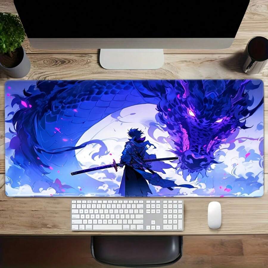 Game Dragon Boy Pattern MousePad, Anime Mouse Pad, Desktop Pad, Sewed Edge Mouse Pad Keyboard Pad Suitable For Gamers And Office School Supplies,Back To School