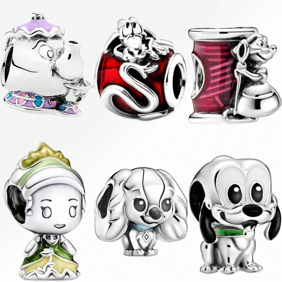 Disney 1 pieza Colgante a la moda de elefante y perro chapado en plata apto para pulsera, collar, DIY, regalo festivo