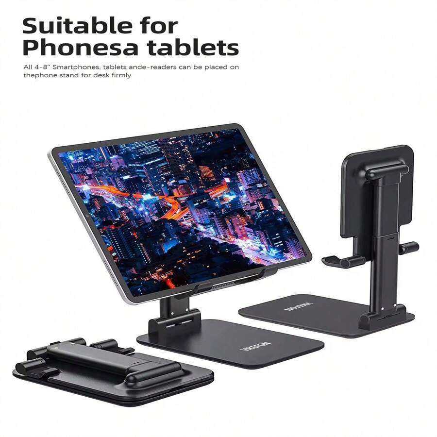 VIKEFON Foldable Mobile Phone Holder Stand Tablet Desk Mount Table Adjustable Desktop Live Slouchy Bracket Support For All Phones Compatible With IPhone, Android Phone, Gift For Birthday, Family, Friends Phone Stand, Phone Accessories Compatible With IPhone, Android Phone, Gift For Birthday, Family, Friends