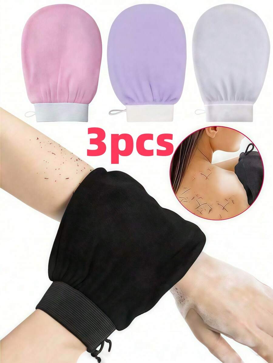 This 3 Piecesdeep Exfoliating Glove Set Is Smooth And Brightening. It Is A Gentle Yet Effective Exfoliating Handbag For Body Scrubs And Showers To Clean Dry Dead Skin. It Is A Korean Exfoliating Glove That Clearly Removes Dead Skin And Is Perfect For Self-Tanning Or Keratinization Of Hair. Made Of 100% Viscose Fiber, It Is Easy To Store And Simple To Use.