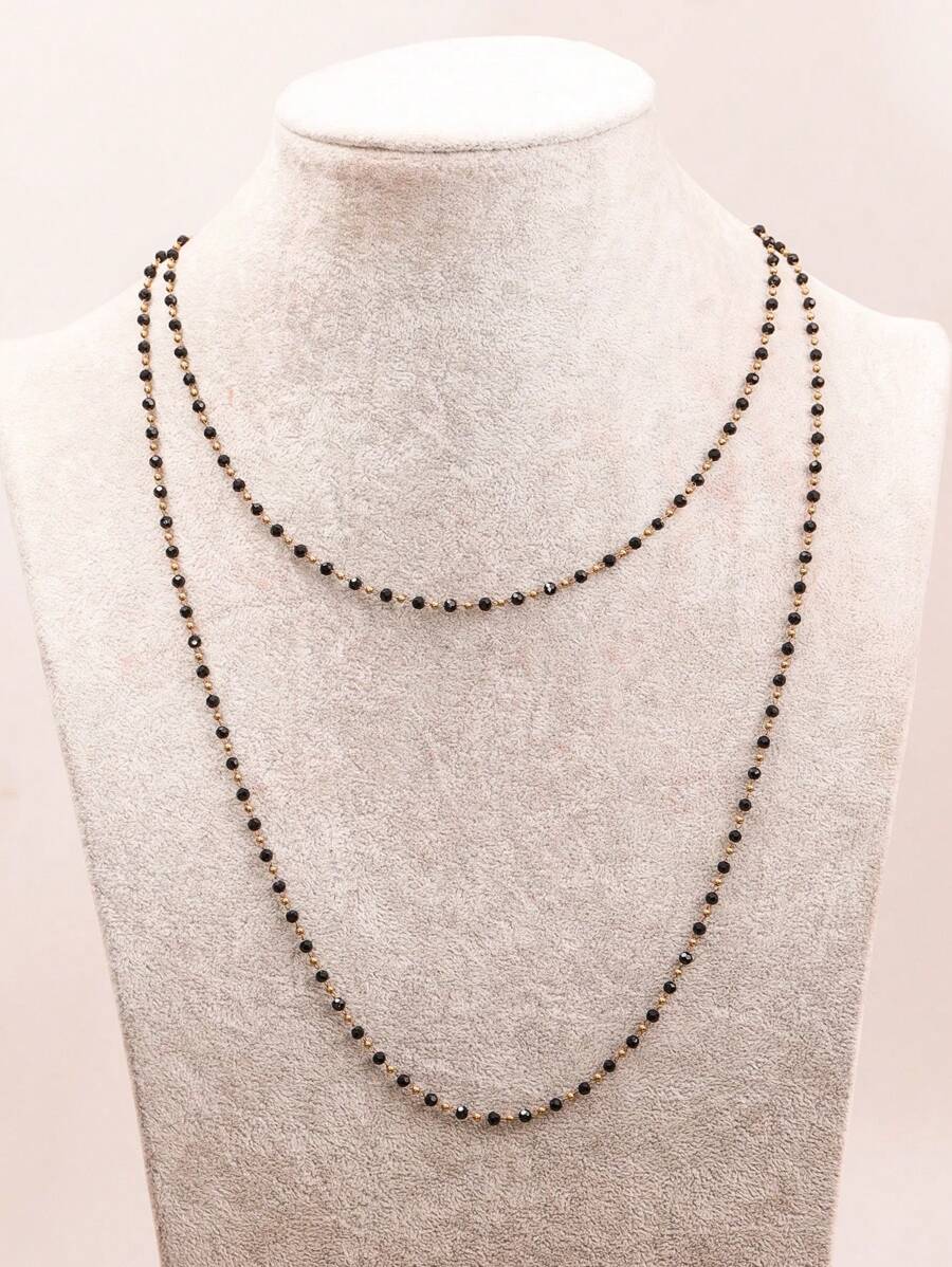 1 pieza Collar en forma de Y con profundo escote en V hecho a mano en estilo bohemio con cuentas, cadena para el Body versátil para uso diario, vacaciones, viajes, excelente regalo para amigos