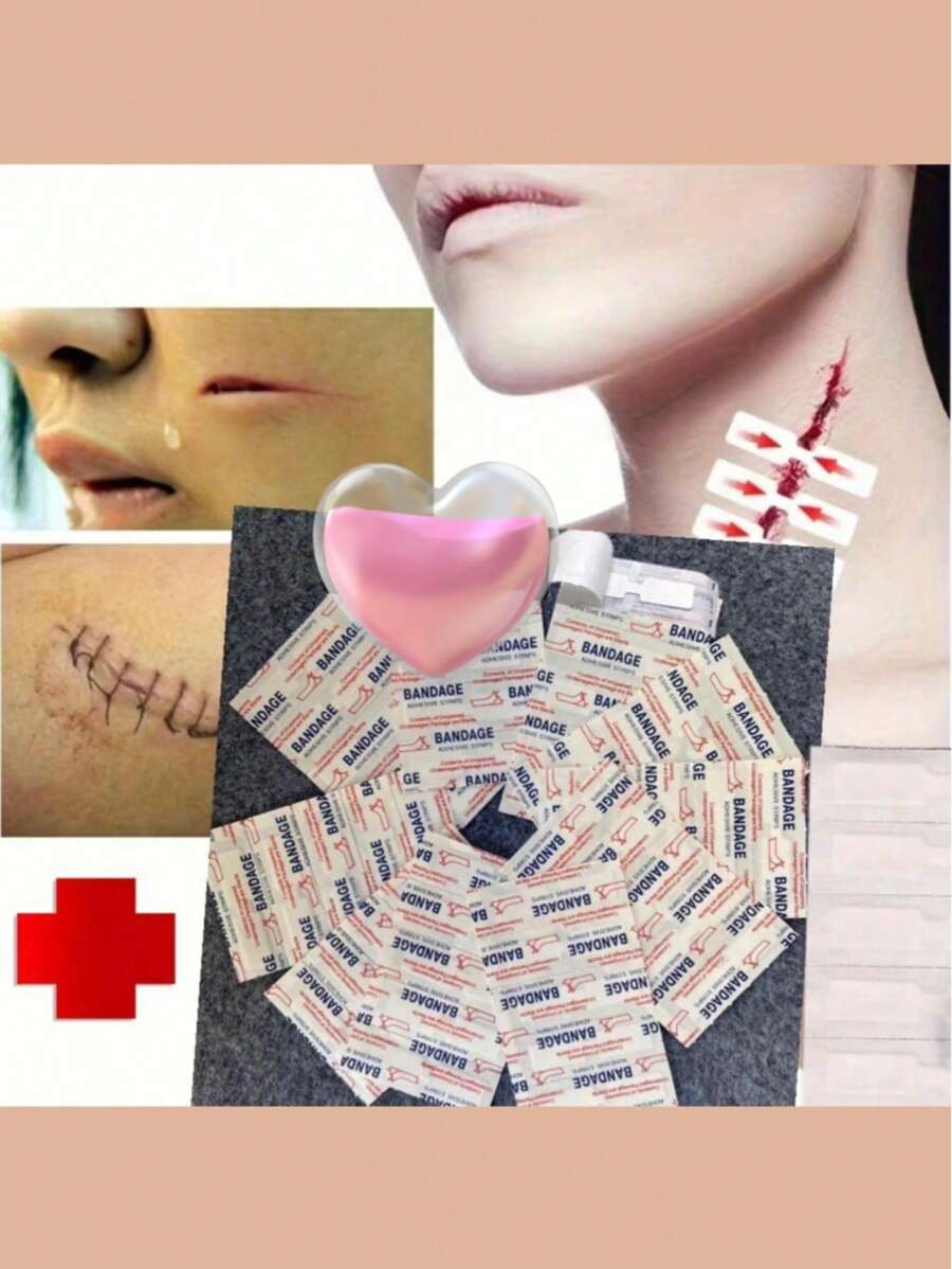 100/50/40/20 pezzi Cerotti per ferite non suturati con chiusura, Cerotti adesivi non suturati per ridurre, Cerotti per la cura delle ferite della pelle per kit di pronto soccorso