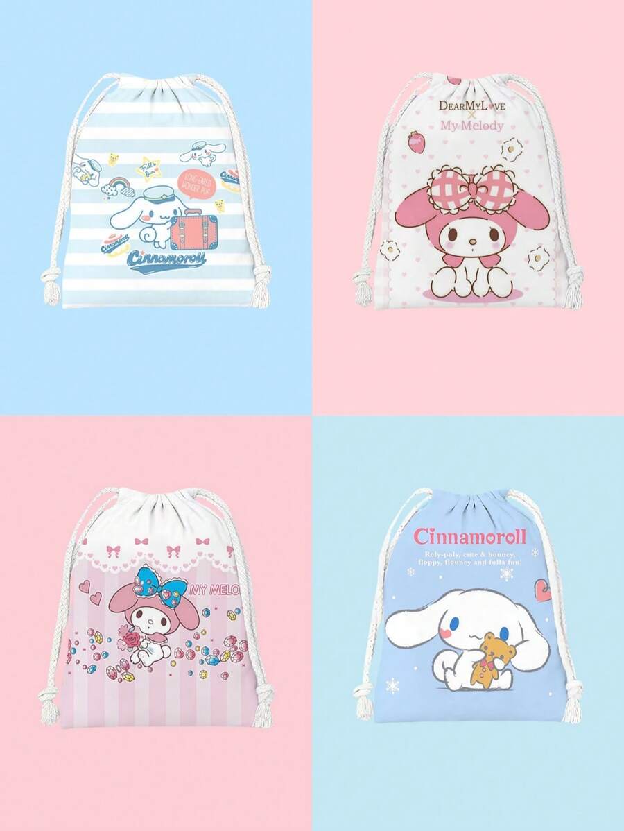 Sanrio 1pc Sanrio & Melody Small Storage Pouch, Portable & Practical Storage Item, Can Store Accessories & Hair Clips