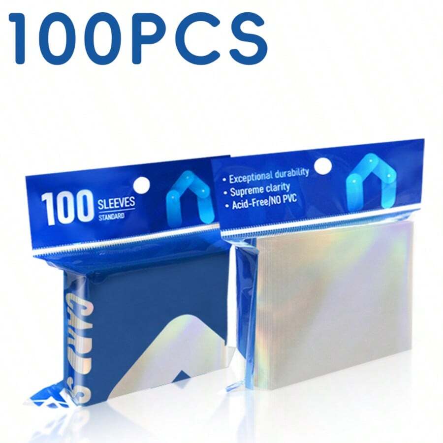 100 Stück Regenbogen Fotoalben - transparente, wasserdichte und staubdichte Kpop & Kartenhüllen, holographisches Folienschild, 61x88mm