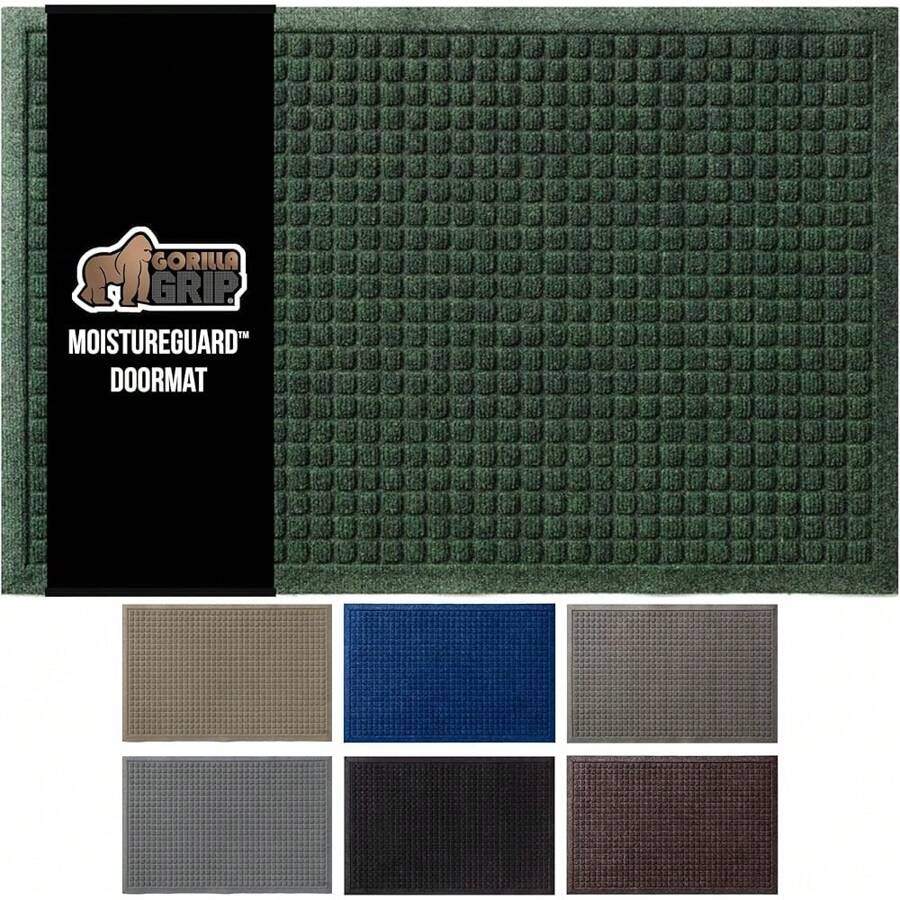 2025new- Front Door Mat, Indoor Outdoor Ultra Absorbent Moisture Guard Doormat, Absorbs To 1.7 Cs Of Water, Stain And Fade Ristant, Rubber Backing Doormats, Captur Dirt, 29x17 Green