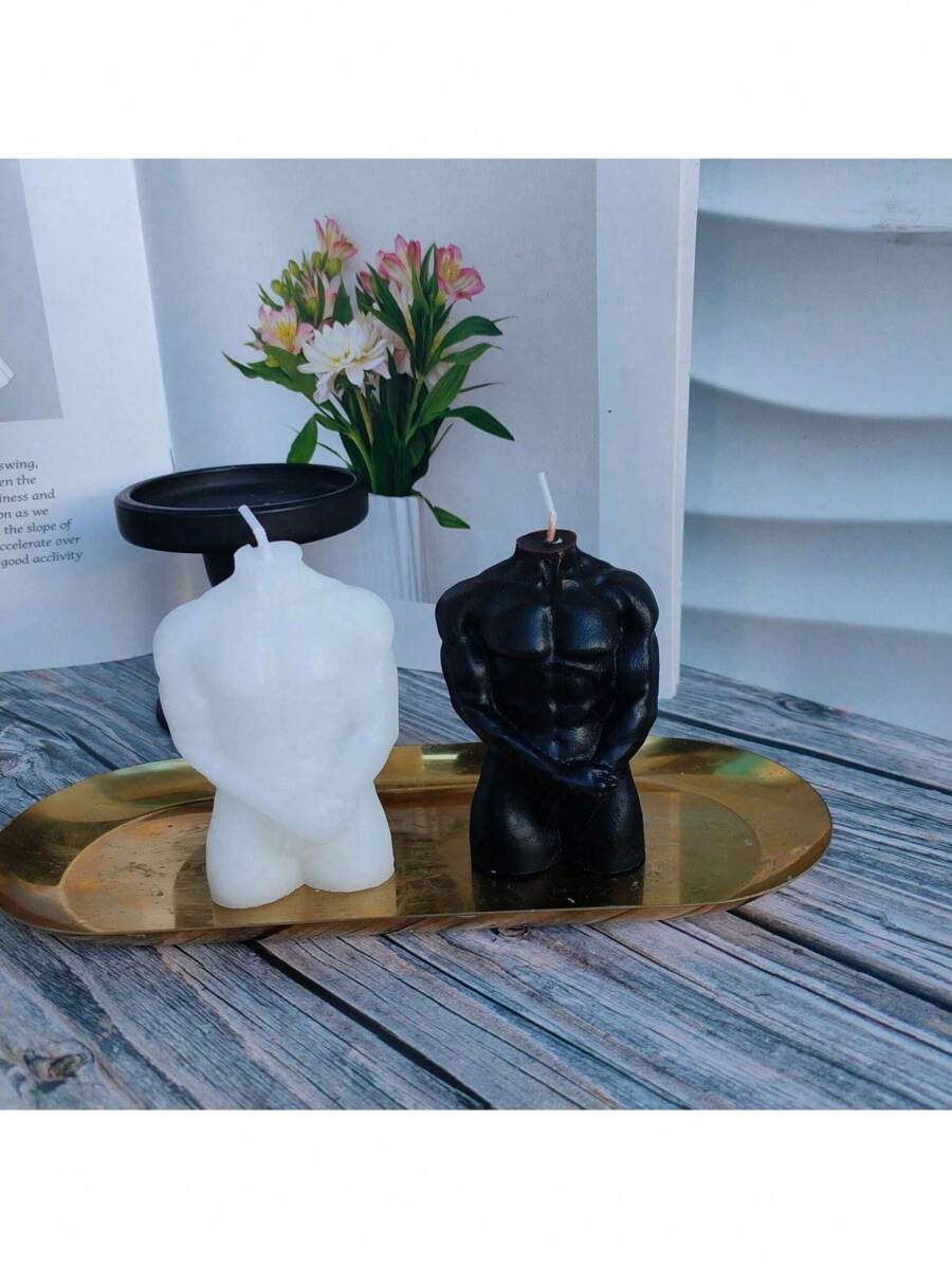 1pc, Handmade Human Body Shaped Scented Candle Decor With Slight Color Variance