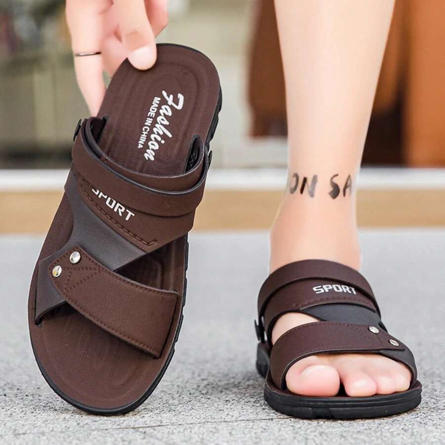 Offre spéciale Sandales pour hommes Loisirs Randonnée en plein air Sandales pour hommes Chaussures de plage Tongs pour hommes Bout ouvert Plat