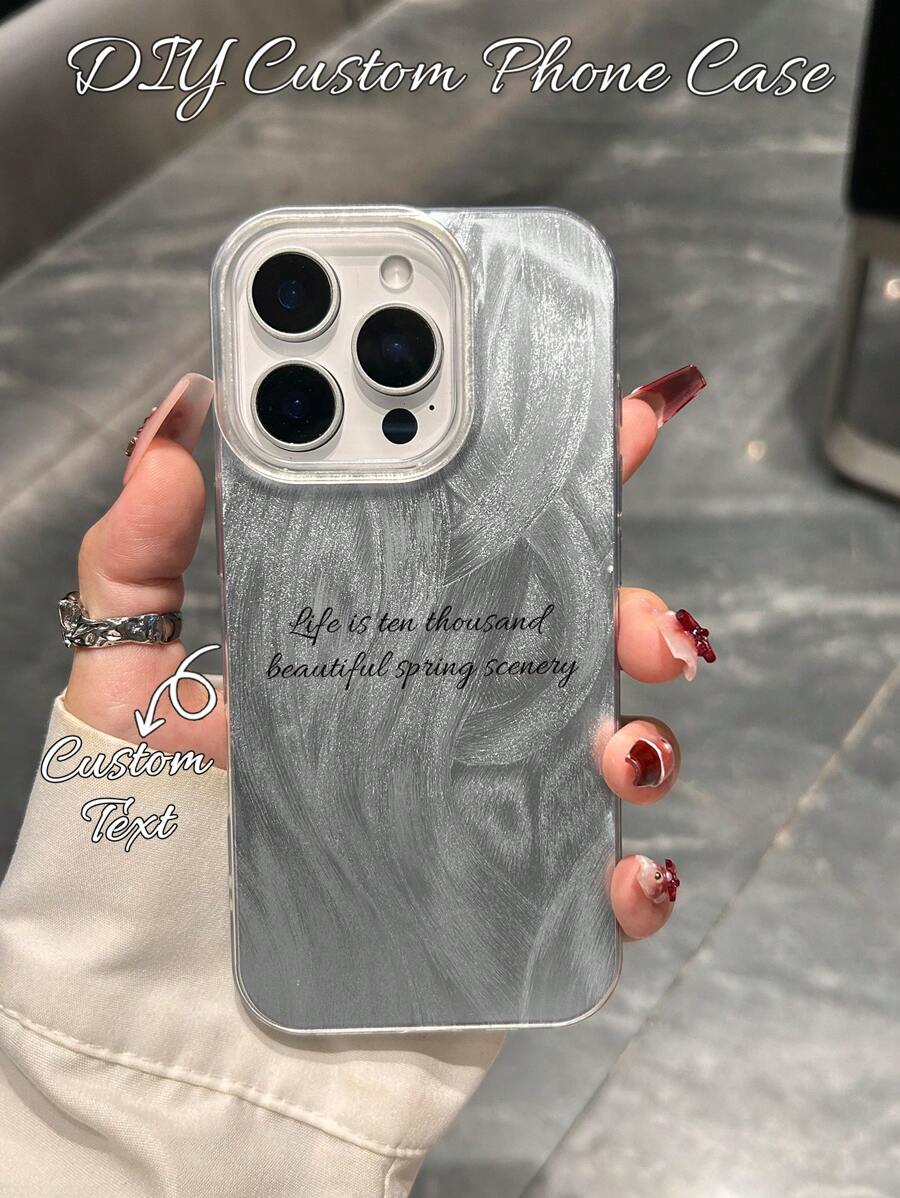 1 Stück personalisiertes Handyhülle, TPU Material mit Text- und Grafik Muster, glänzend, wasserdicht, stoßfest, rutschfest, weicher Handyschutzhülle, kompatibel mit Apple 16 Pro Max/15 Pro/14 Plus/13 Pro/12 Pro Max/11/XsMax/8/7, interessant, minimalistisch, personalisiert, einzigartig, ideal als Geschenk für Freund, Freundin, Familie, Freunde, Großeltern, Paar, Jahrestag, Geburtstag, Abschluss, Muttertag, Vatertag, transparent, glänzend, glatte Hülle