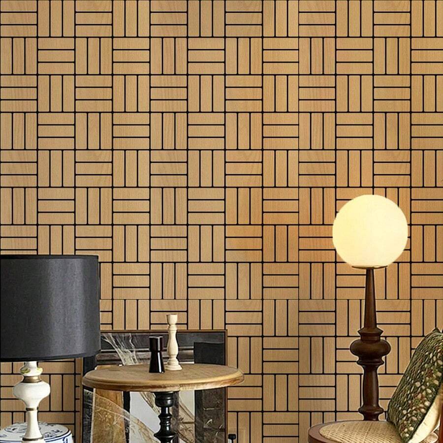 2pcs/6pcs/10pc3D Wallboard Adopts Foam Peeling And Pasting, Kitchen And Bathroom Splash Shield, Marble, Wood Grain Decorative Tiles, Used For Interior Wall Decoration, And Modern Wallboard Is Suitable For Kitchen, Bathroom, Bedroom, TV Background