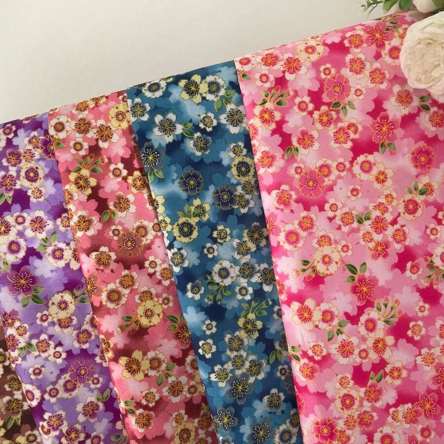 1 Stück romantisches Feuerwerk-Muster Stoff, japanischer Vintage-Stil, vorgeschnitten, geeignet für DIY Handwerken, Nähen, Hintergrunddekorationen, Kissen, Tragetaschen, Haustier-Kissen, Vorhänge