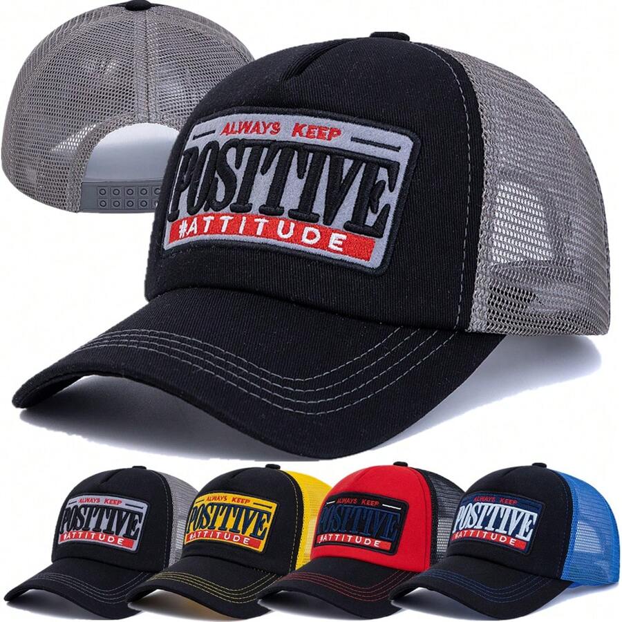 JZML 1pc Men's Letter Embroidered Truck Driver Cap