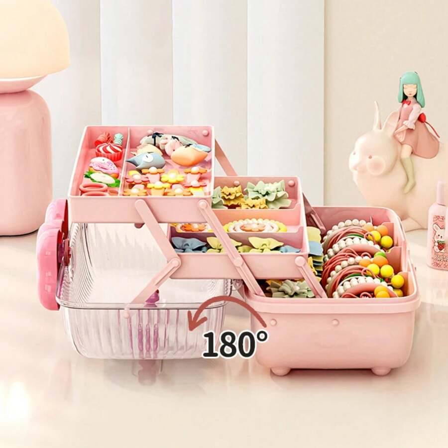 Multi-Layer Hairpin Organizer Cute Girl Jewelry Case Head Rope Headband Display Rack Children's Hair Accessories Storage Box