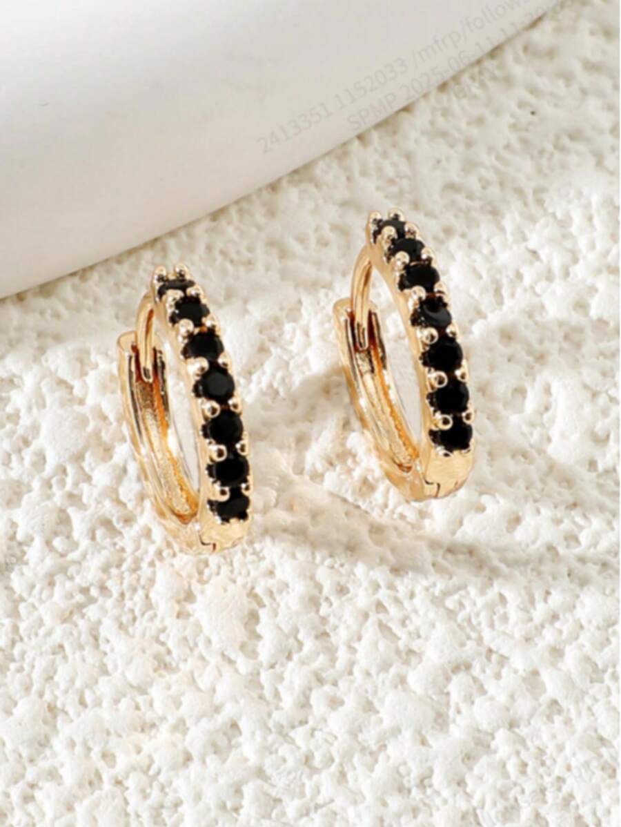 1 paire de boucles d'oreilles élégantes et minimalistes à petit anneau à la mode, convient pour un usage quotidien, les sorties, le trajet et les fêtes