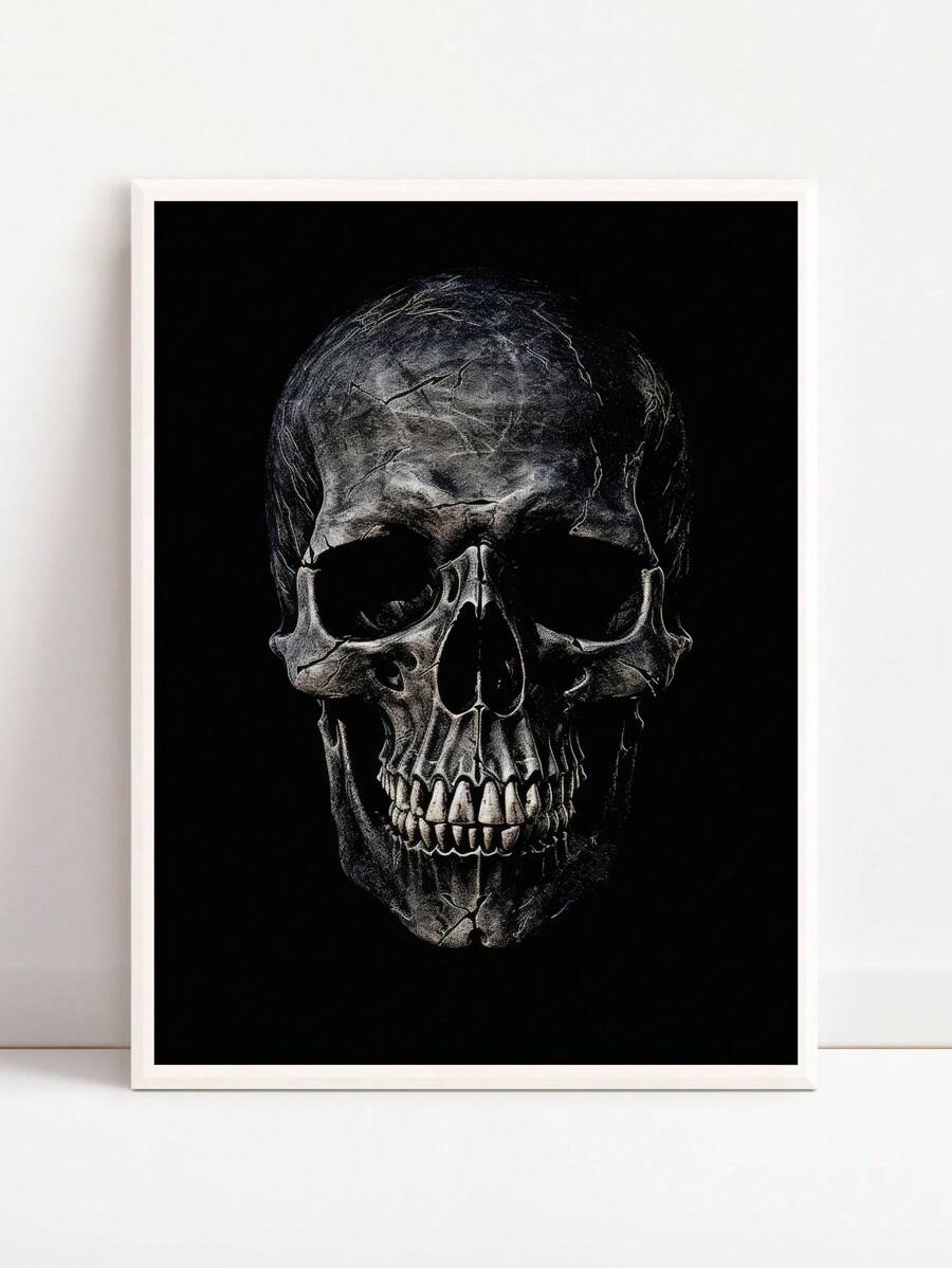 Spooky Skeleton Hand Peace Sign Digital Print - Halloween Wall Arts - Instant Download - Black And White Halloween Decor Posters, Optional Frame Home Decor Fall Decor Room Decor