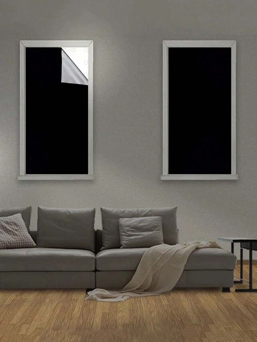 1pc Portable Thermal Insulated Blackout Curtain - UV & Light Blocking, Energy Saving, No Drill Required, Classic Style For Home, Office & Travel 3 Size