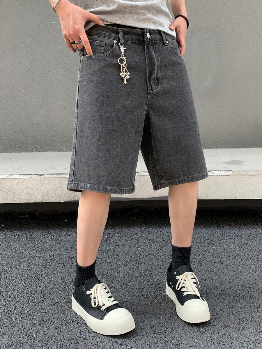GlobeSwift Classic 5 Pocket Washed Straight Leg Denim Shorts