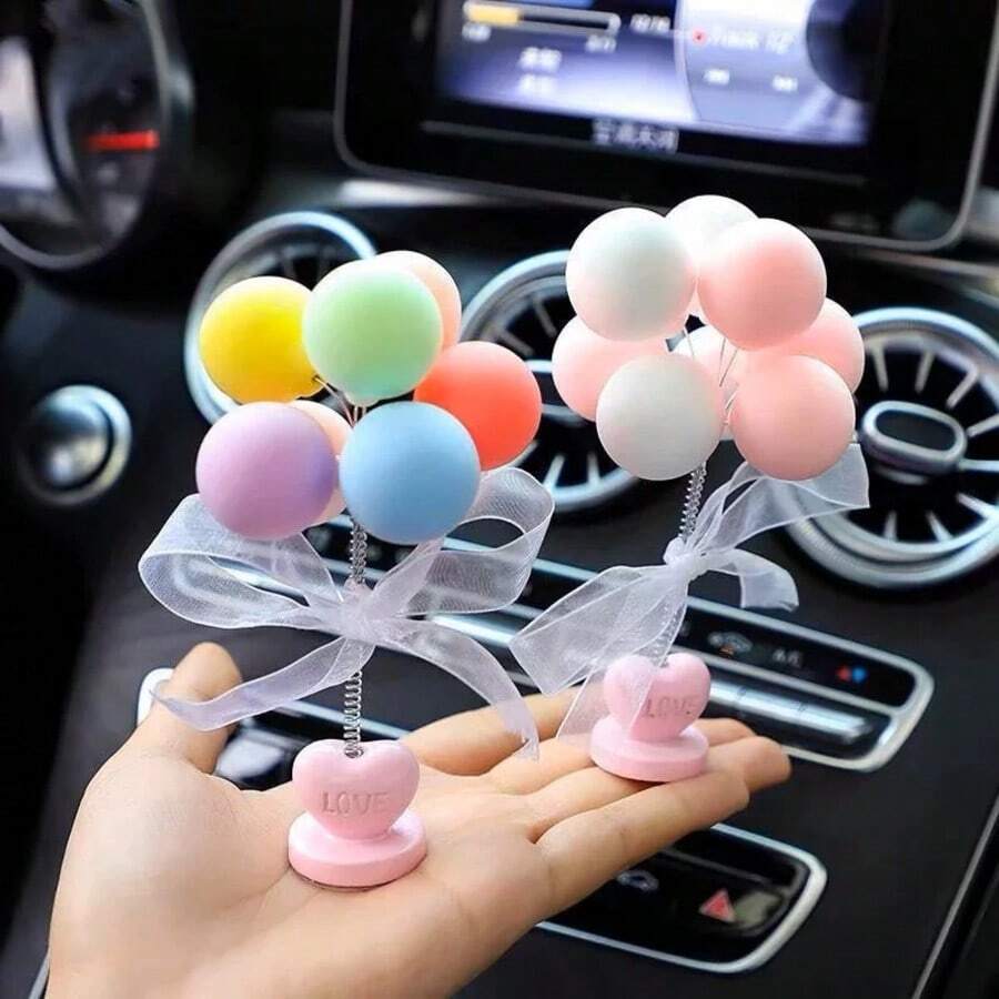 1pc Cute Swaying Balloon Car Decor, Creative Confession Balloon, Spring Dashboard Center Console Decoration, For Car Interiors And Home Decor