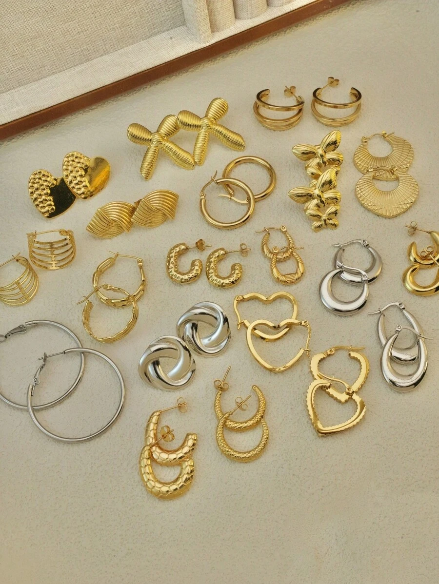 20 conjuntos de brincos/brincos de pino femininos para uso aleatório. Brincos de borla de prata boêmios antigos, design geométrico circular com vários elementos em imitação de turquesa, brincos de metal vazados, uso diário, acessórios de festa, presentes versáteis para reuniões, estilos para todas as estações.