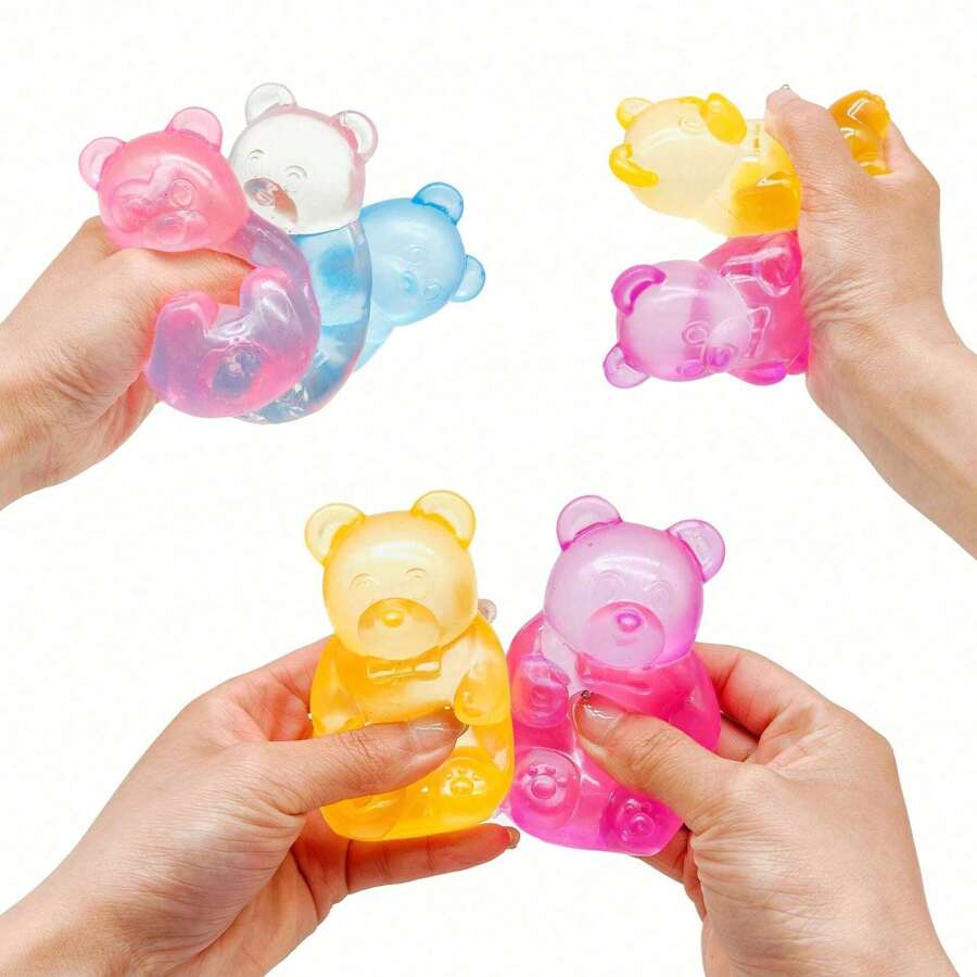 1 pieza Juguete de apriete antiestrés con oso de azúcar de malta, juguete de inquietud, juguete apretable, gran regalo para vacaciones, cumpleaños, Halloween, Navidad, niños