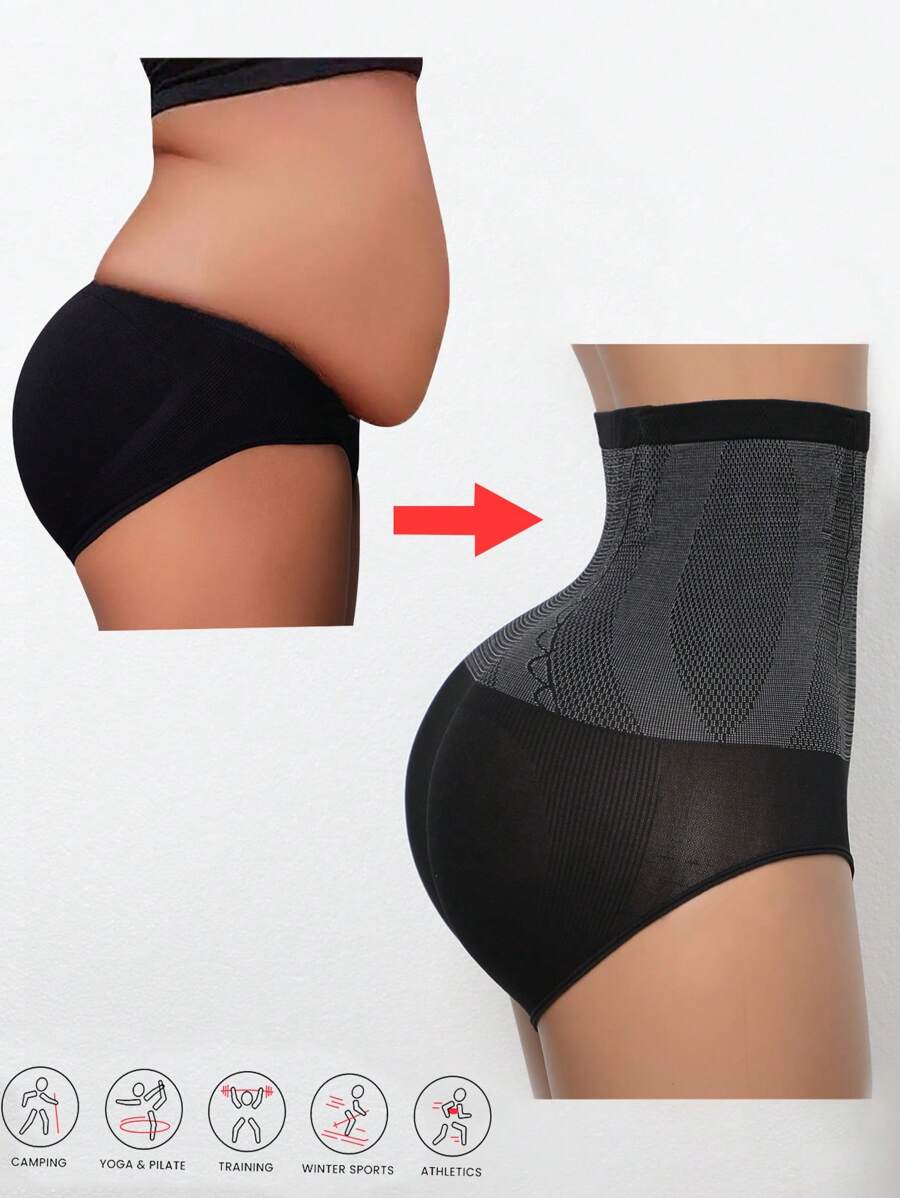 1 Pieza de Bragas de Cintura Alta Sin Costuras Moldeadoras Que Adelgazan el Abdomen, Trainer de Cintura, Modelador Corporal, Lencería Femenina, Levantador de Glúteos, Accesorios de Gimnasio, Fajas Reductoras de Barriga, Fajas Lumbares, Corsé Reductor de Barriga