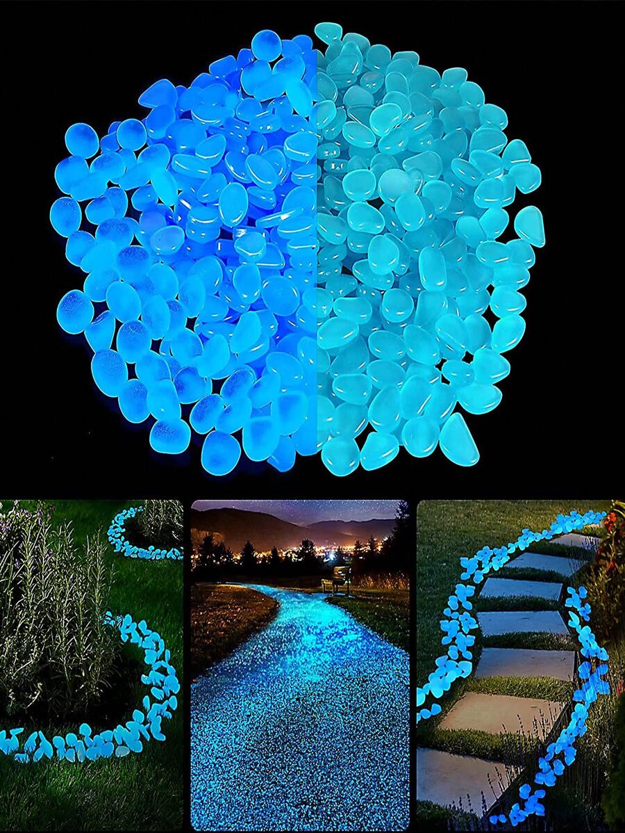 300Glowing Pebbles, Glowing Decorative Stone Powered By Light And Solar Energy, Outdoor Decoration Of Walkways, Gardens & Swimming Pools, DIY Making, Aquarium Decoration, Passage Decoration, Potted Plants, Fish Tank Decoration
