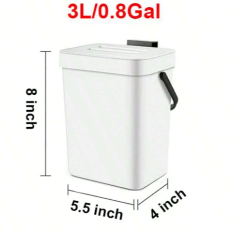Small Trash Can, Hanging Small Trash Can With Lid Under Sink For Kitchen,Food Waste Bin ,Mountable Garbage Can Bathroom