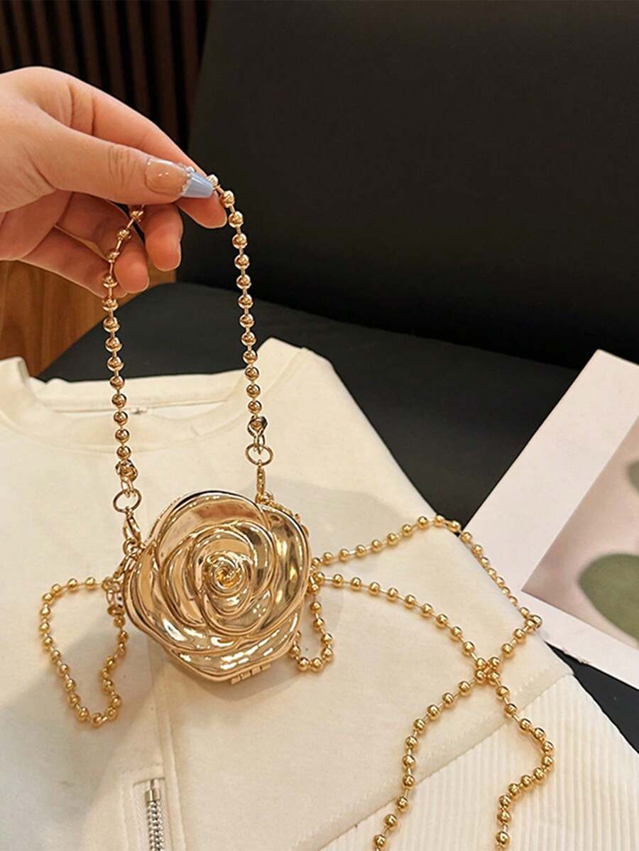 Elegant Floral Clutch Box Bag - Stylish Evening Party Purse With Detachable Strap, Handheld Or Crossbody Phone Wallet For Women, Wedding, Prom, Dinner Date Accessories