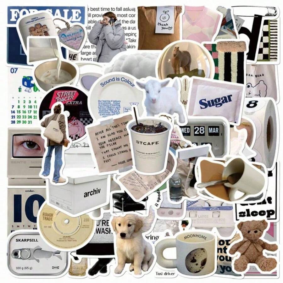 Stickers Aesthetic Laptop Stickers Decals 57 Pcs For Water Bottle Laptop Computer Skateboard Bumper,Aesthetic Stickers For Kids Teens Girls, School Supplies,Back To School
