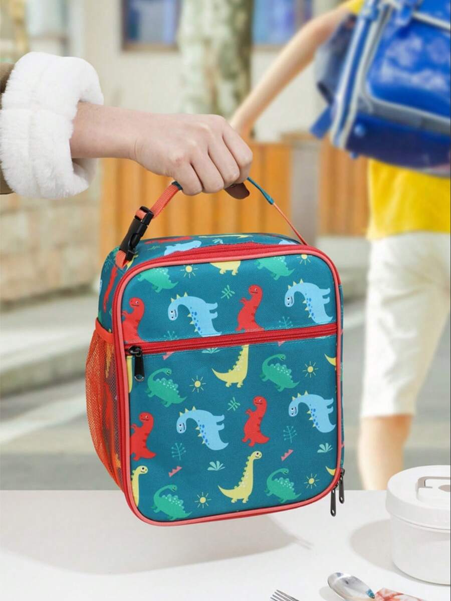 1pc Cartoon Lunch Bag | Large Capacity Bento Box Lunch Bag | Thick Aluminum Foil Insulated Portable Lunch Tote | Lunch Bag, Lunch Box, Floral Pattern, Insulated, Large Capacity, Carry Meals, Bring Lunch To School/Work, Aluminum Foil Thick, Lunch Bag For Office, Kitchen, Kitchen Accessories