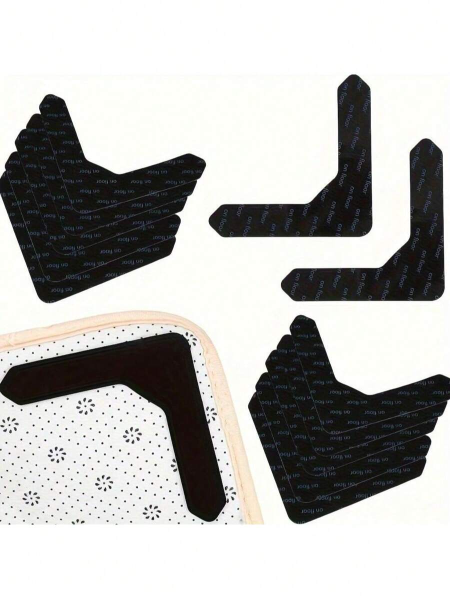 8 pièces de ruban adhésif pour tapis double face, matériau PC lavable antidérapant, réutilisable, pour sols en bois et carrelage, usage intérieur