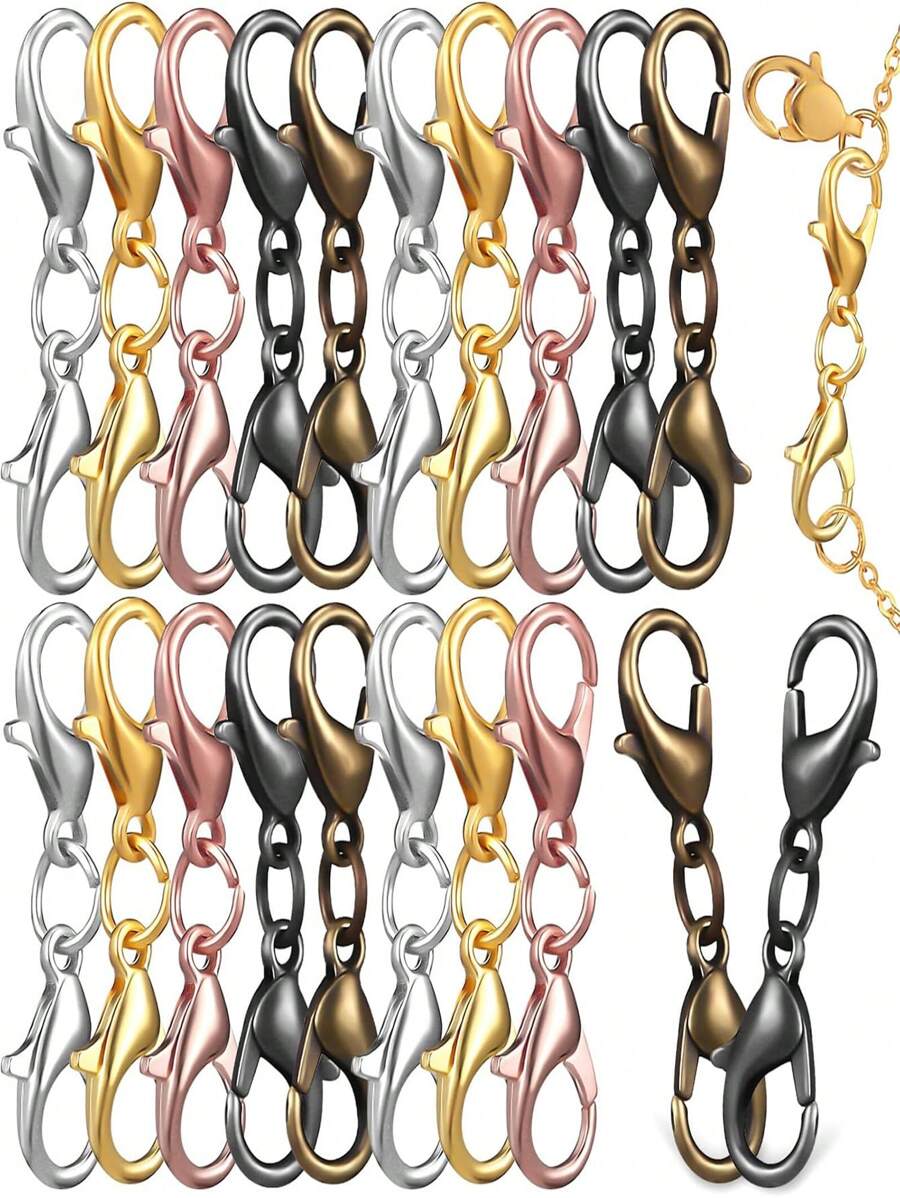 Tragbarer und einfach zu installierender Doppel-Karabinerverschluss Kettenverlängerer, Halsketten- und Armband-Verlängerungszubehör, Geschenk für DIY Schmuckherstellung passend zu verschiedenen DIY Dekorationen