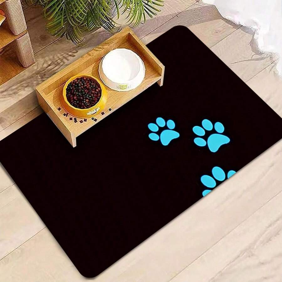 1 pièce Tapis d'alimentation pour animaux de compagnie, tapis absorbant pour nourriture pour chats et chiens, tapis de propreté pour animaux de compagnie imperméable et anti-fuite, tapis à nettoyer facilement sans tache pour distributeur d'eau pour chats et chiens, accessoires pour animaux de compagnie, tapis pour repas d'animaux de compagnie convenant aux buveurs et malvenus