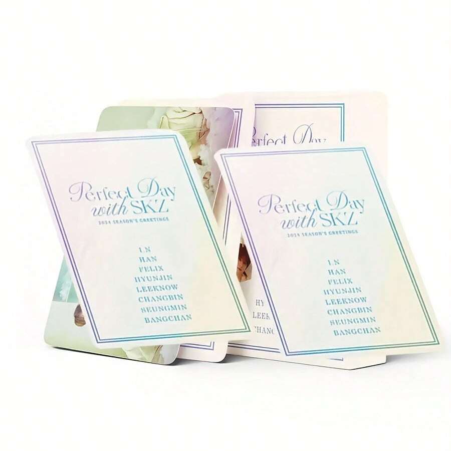 1 pieza/ 55 piezas Tarjetas Lomo de K-Pop - "Celebra tu cumpleaños perfecto con SKZ" Tarjeta de cumpleaños DIY, personalizable con nombre y mensaje, adecuada para fans y fiestas de cumpleaños, papel de tarjeta duradero, verano