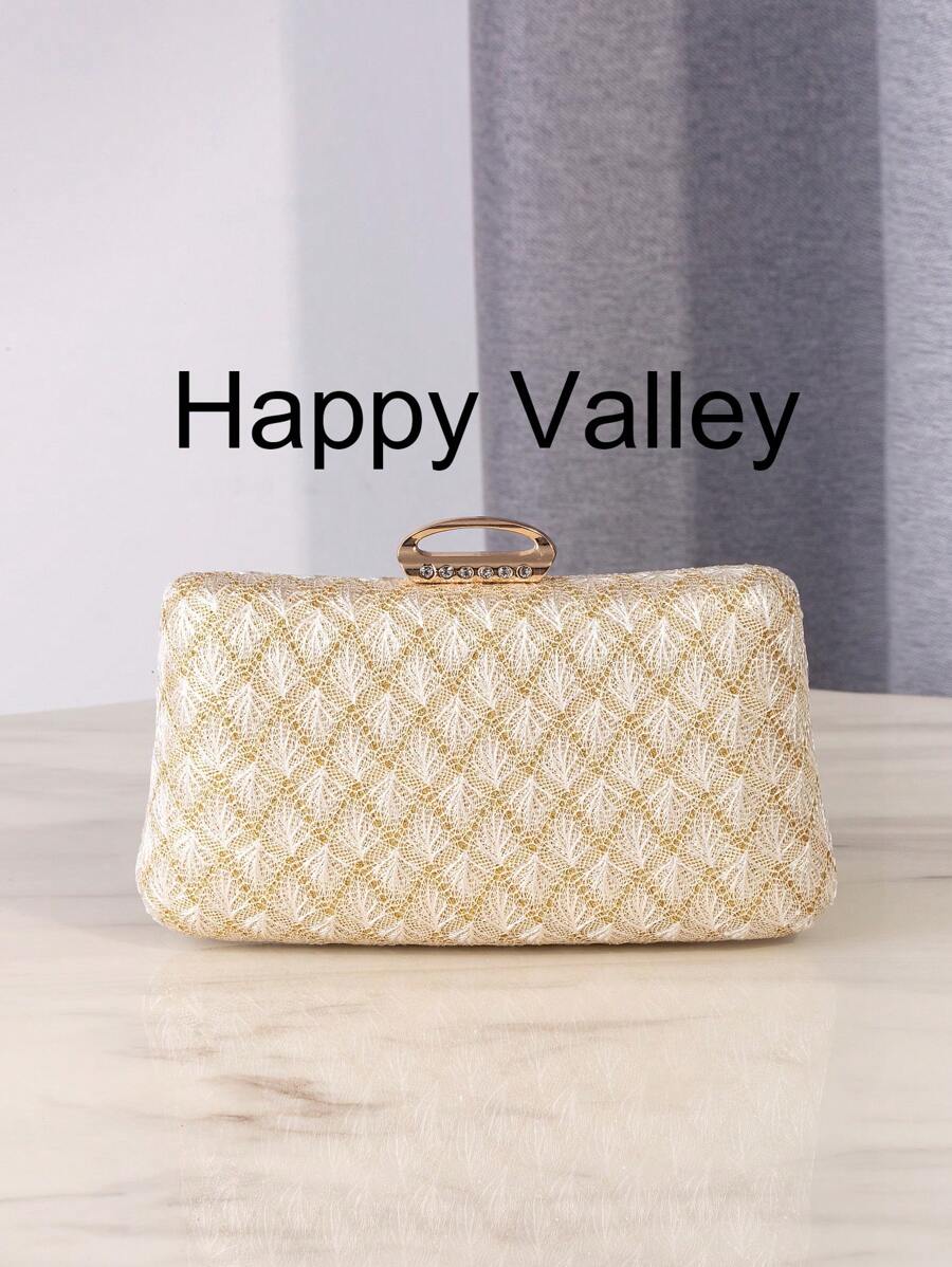 Elegant Metallic Chain Strap Clutch Purse, Minimalist Fashion Women Evening Bag For Weddings, Formal Parties, Galas And Gifting