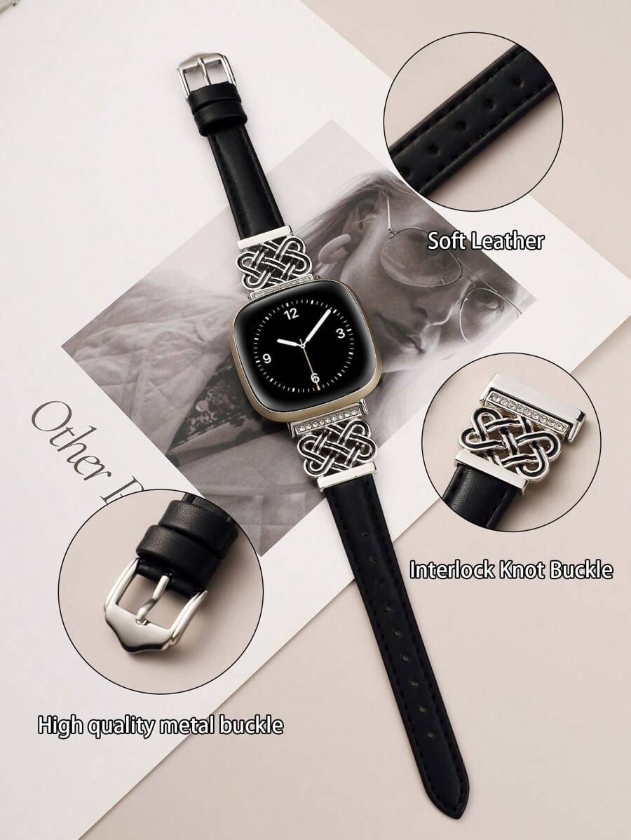 Pulseira Com Nó Celta Compatível Com Fitbit Versa 4/Versa 3/Sense 2/Sense - Acessórios De Pulseira De Reposição De Luxo Premium - Pulseira De Relógio Feminina Fina, Respirável E Confortável - Elegante, Simples E Moderna, Multicolorida - Perfeita Para Negócios/Escritório/Encontros/Casamentos/Festas/Uso Diário - Melhor Presente Para Ela