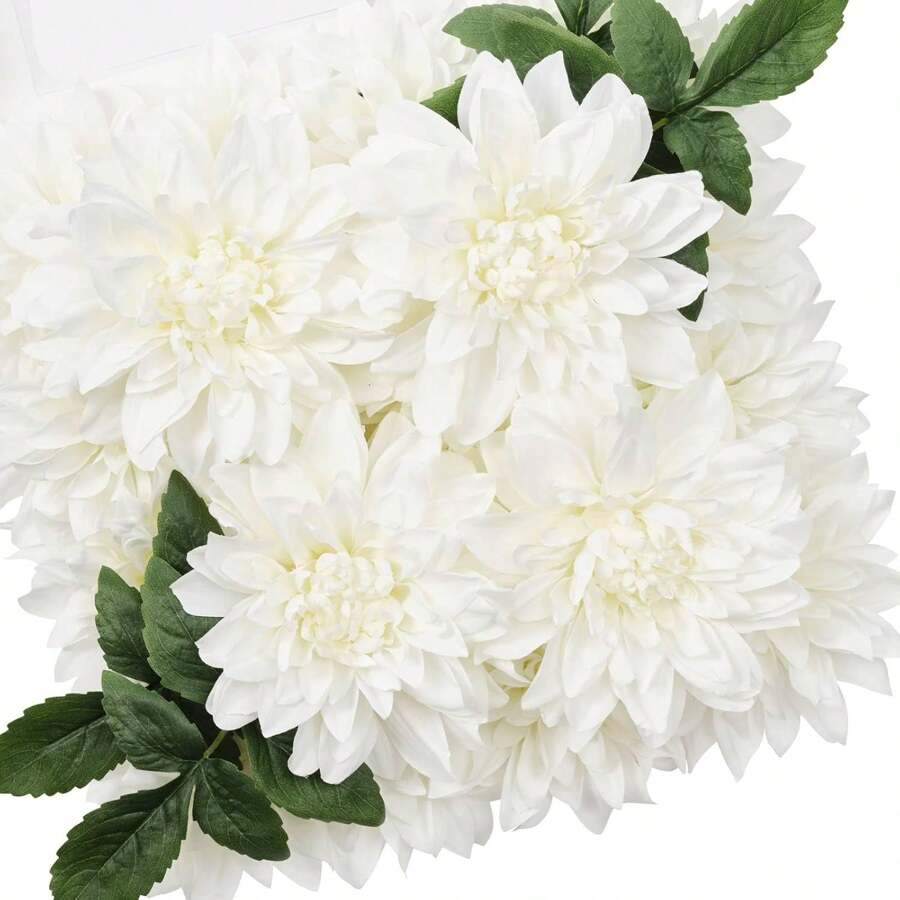 15PCS Artificial Flowers Silk Dahlia Fake Flowers DIY Wedding Bridal Bouquet Center Decoration Party Baby Shower Home Decoration