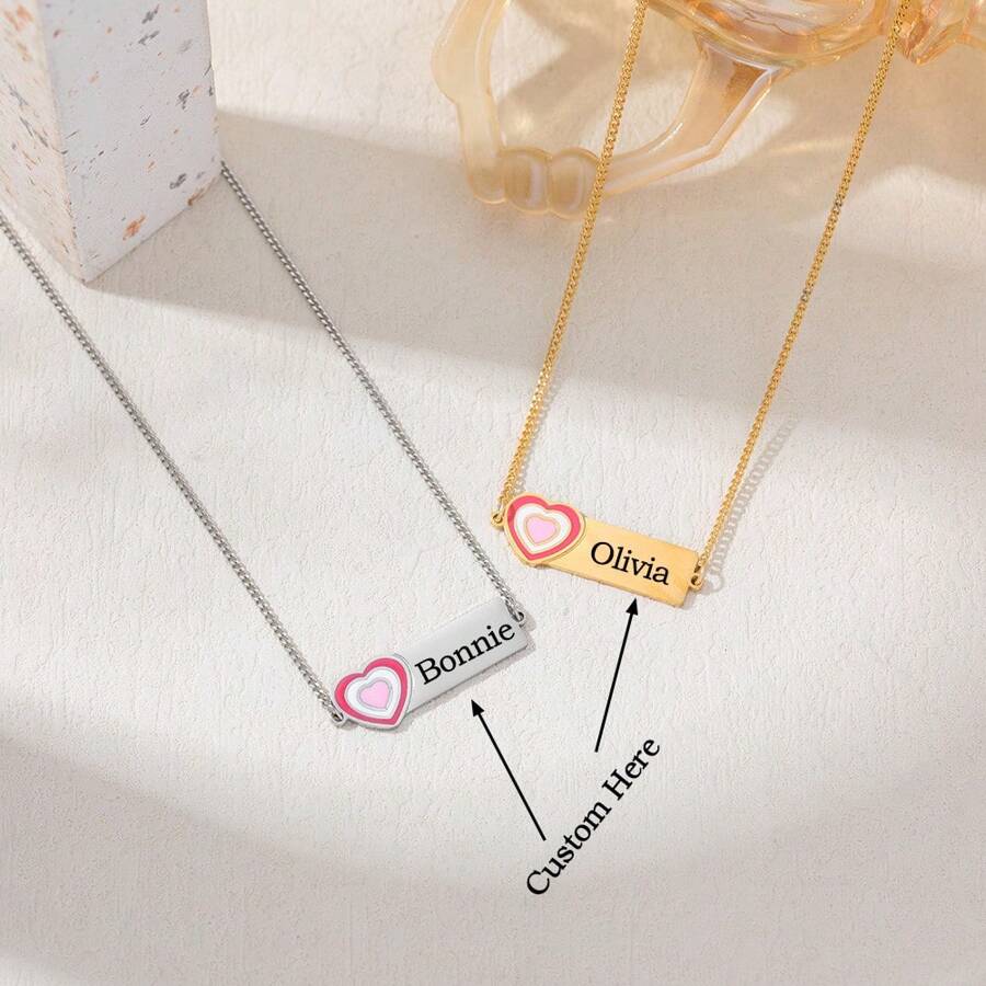 Customized Stainless Steel Necklace With Personalized Name, Suitable For Wedding, Valentine's Day, Mother's Day Gifts
