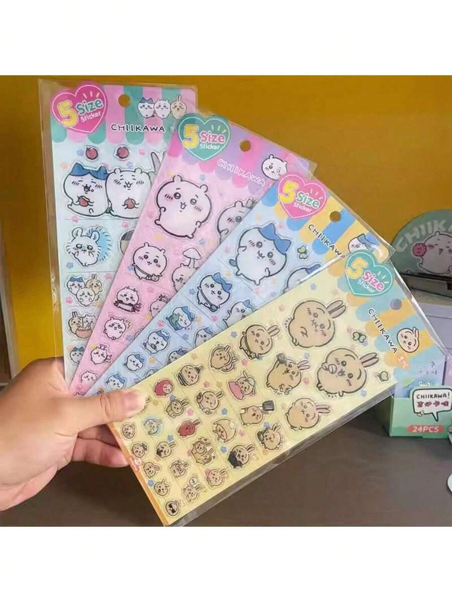 1 pieza Pegatina Hachiware Usagi Pegamento creativo estéreo Pegatina decorativa linda para computadora con pegatinas decorativas DIY, muy adecuada para festivales, fans, escuelas y regalos, juegos de niños y niñas, pegatinas de anime, pequeños regalos(estilo aleatorio)