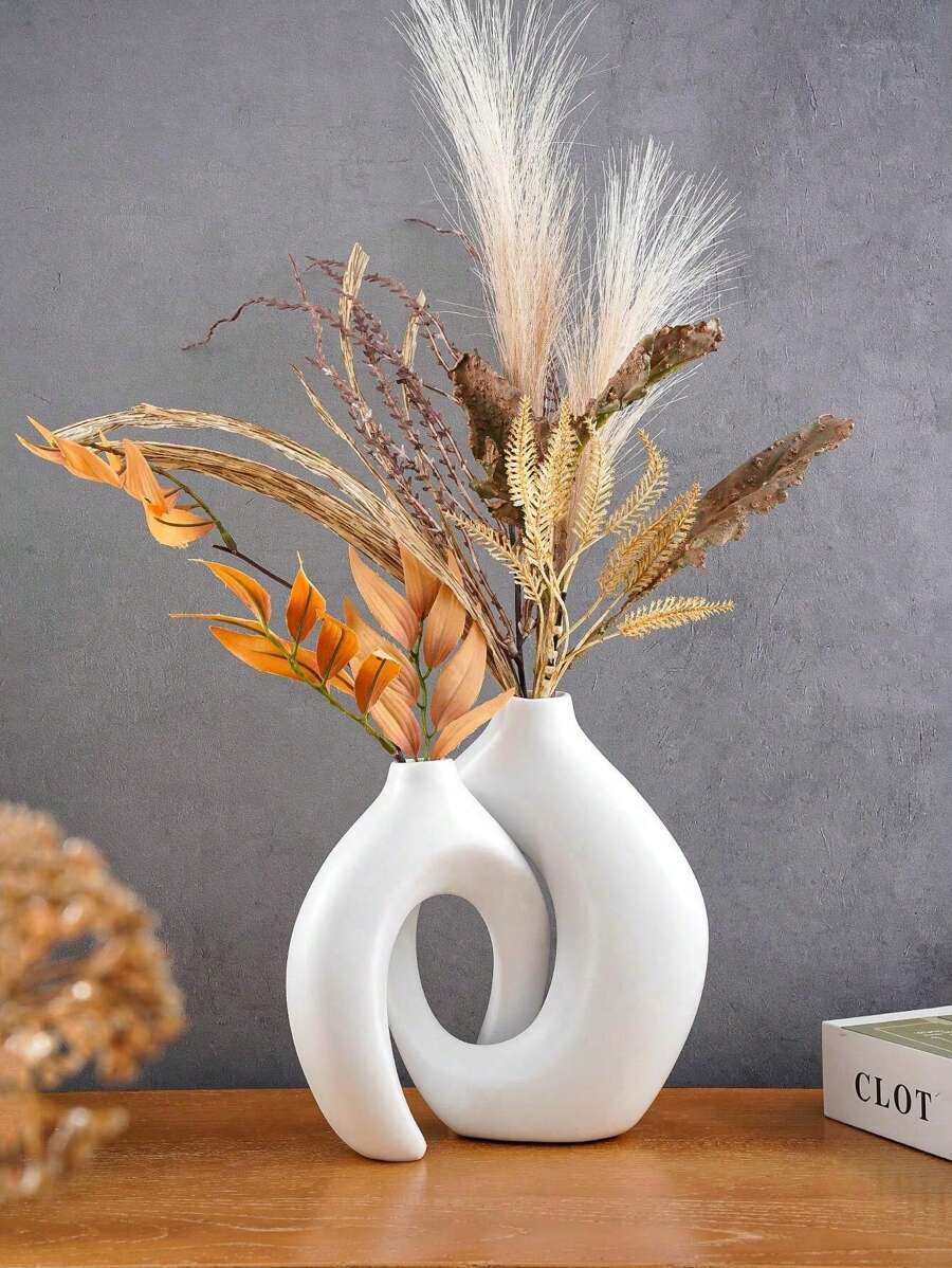 Hollow Vase 1 Set, Round Modern Vase Nordic Simple Bookshelf Ornaments, Beautiful Bohemian Vase, Suitable For Stylish Living Room Porch Tea Table Ornaments.