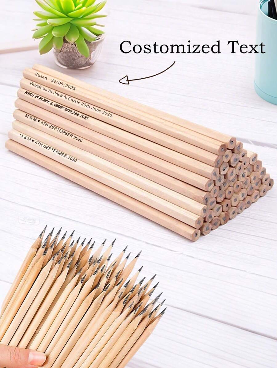5/10pcs Personalized Hexagonal Wooden Pencils, Sketching Drawing Writing Practice Stationery, Suitable As Back To School, Wedding, Team Events, Holiday, Birthday Gifts