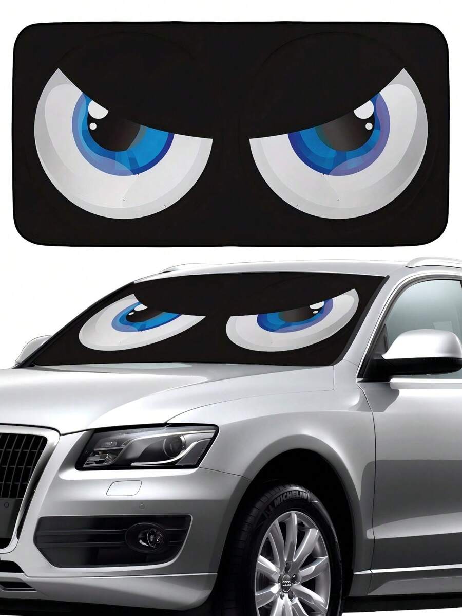 Easypie Selection 1 pieza Parasol divertido para coche, protección solar, protección UV, plegable, mantiene el vehículo fresco, adecuado para el parabrisas del automóvil