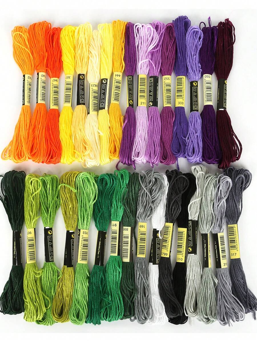 8pcs/Pack Premium Embroidery Floss - Mixed Multi-Color Threads For Cross Stitch, DIY Sewing Projects, Crafts - Needle Art Accessories