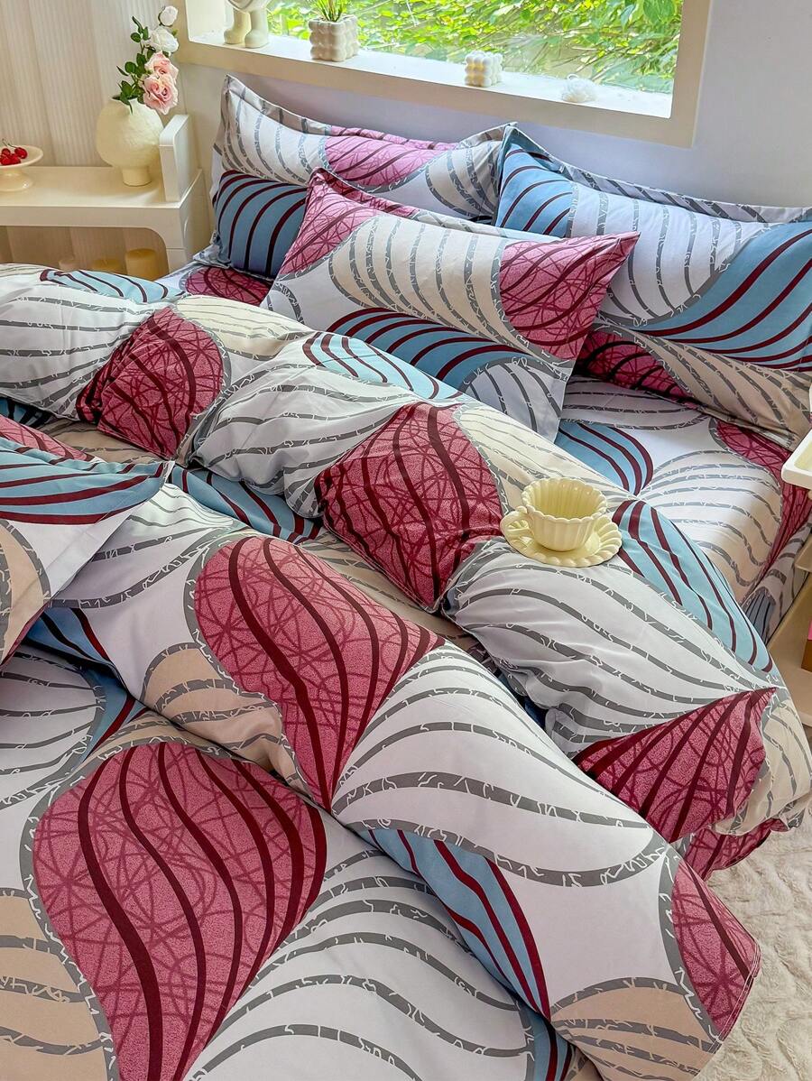 3pcs Bedding Set, Soft & Skin-Friendly, Includes 1pc Duvet Cover And 2pcs Pillow Shams, Without Filler, Suitable For Dorm, Bedroom, Multiple Sizes Available