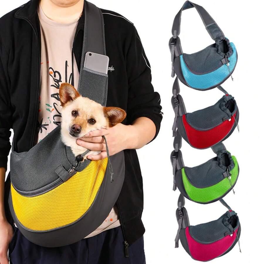 Portable Pet Front Bag Dog Backpack Mesh Breathable Pet Shoulder Bag Outgdoor Travel Pet Puppy Carrier Sling Handbag