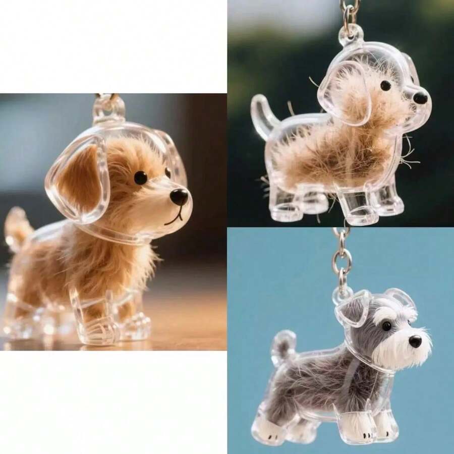 1pc Pet Hair Collection Transparent Acrylic Keychain, Suitable For Wearing, Memorializing Pets, Expressing Missing Of Pets