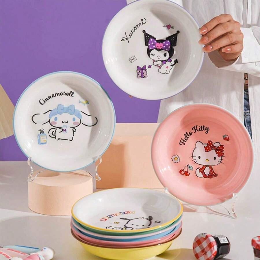 Sanrio Brandneuer offizieller Sanrio Keramik Cartoon niedliche hochwertige Speiseteller, Dessert-/Obstplatte, für den Heimgebrauch