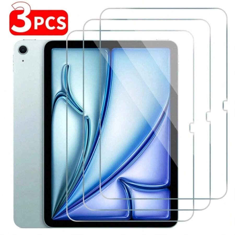 3pcs HD Anti-Scratch Screen Protector Compatible With IPad 5/6/7/8/9th 10.2/10.5 Air 1/2/3/4/5 10.9 10th Generation Mini 1 2 3 4 5 6 Pro 11 1st 2nd 3rd 9.7 Pro 12.9 2015-2024-2025, Tempered Glass Film Guard For IPad Series -Clear